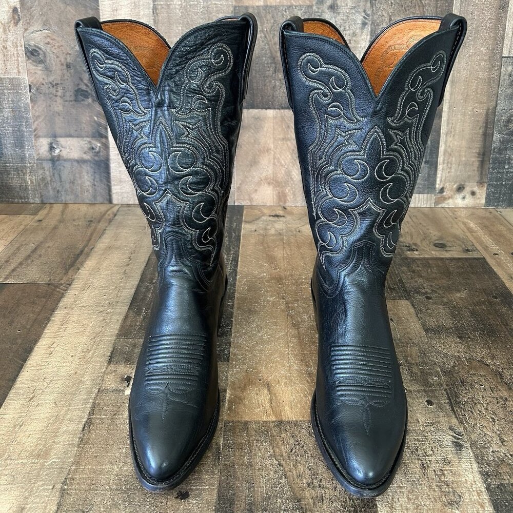 Lucchese 1883 Black N1613J4 Western Cowboy Boots Mens 9 D